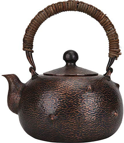 1.4L Capacidad grande Una piel de cobre para hacer una botella de cobre Forged Office Fabricante de café Hervidor de café One Unecoated Thicund Tetera puramente hecha a mano