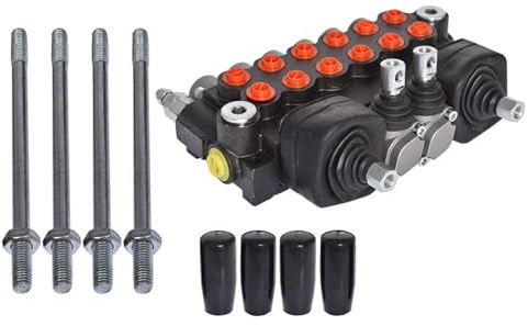 mitoharet 6 Spool Hydraulic Backhoe Directional Control Valve with 2 Joysticks 11 GPM for Tractor Loader Motors Spool Double Acting SEA Ports