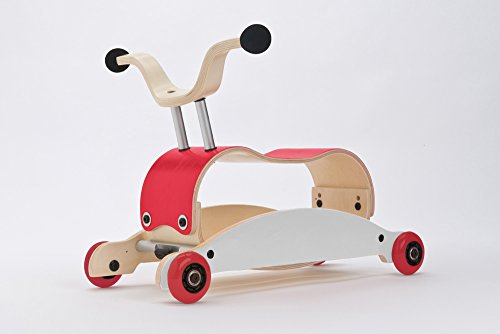 Wishbone Mini FLIP Mix,Match 3in1 in Farbe Top rot, Base weiß, Räder rot