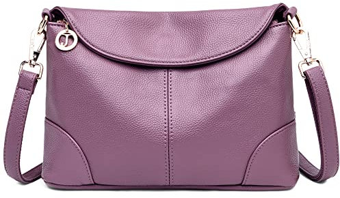 DORRISO Elegant Damen Umhängetasche Frauen Handtasche Schultertasche Casual Umhängetaschen Damen Reise PU Leder Tragbare Umhängetasche Violett