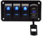 Pannello interruttore a bilanciere Riloer, interruttore del pannello di controllo a 4 posizioni, interruttore a bilanciere impermeabile, doppio caricatore USB 5V 4.8A