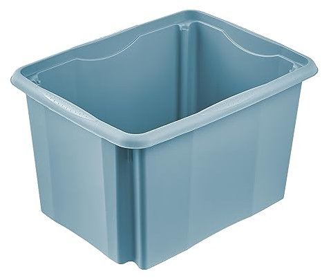 keeeper Aufbewahrungsbox mit Dreh-/Stapelsystem, 44,5 x 34,5 x 27 cm, 30 l, Emil, Nordic Blue
