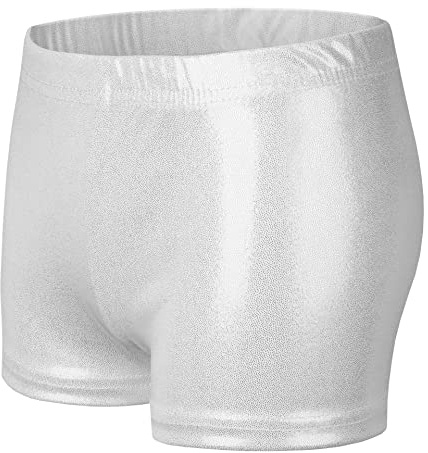 NewL Niños Niña Cintura Elástica Metálico Brillante Pantalones Cortos de Ballet para Deportes Yoga Gimnasia Entrenamiento