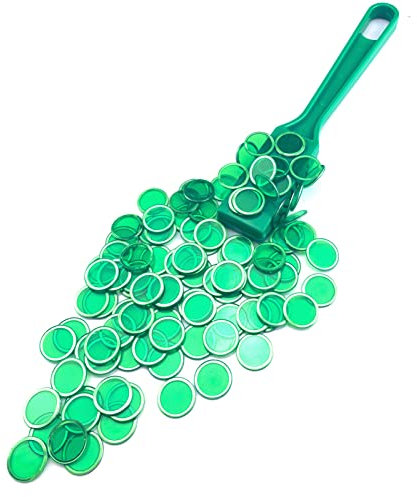 Dacefloy Magnetische Stäbe und Bingo Chips Set Magnetstab 100 Metall Ringed Discs Wissenschaft STEM Kit Lernzubehör Familie Spiel Nacht Lotto Token (Grün)