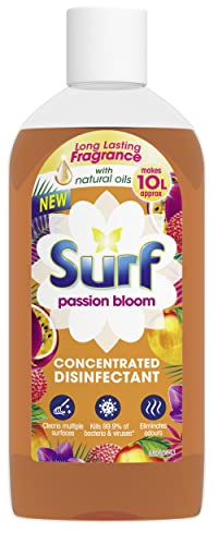 Surf Passion Bloom Concentrated Disinfectant eliminates 99.9% of germs multi-purpose cleaner for sparkling clean surfaces 240 ml