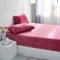 Luofanfei Spannbettlaken Winter 200x200 Warm Fleece Boxspringbett Flauschig Rot Rote Samt Plüsch Frottee Bettlaken Leintuch Kuschelige Weich Uni Muster Bettspanntuch für Hohe Matratze
