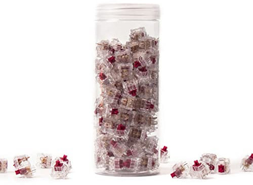 Keychron Kailh Crystal Burgundy Pro Linear, Schalter Linear für mechanische Tastatur 110 Stück.