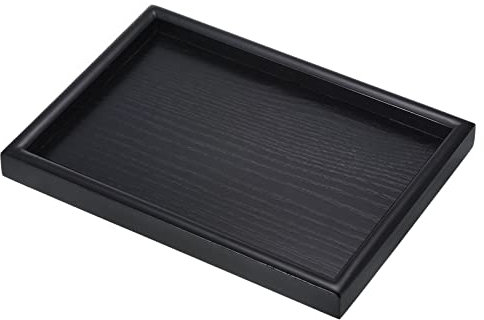 PATIKIL Wood Serving Tray 10x7 Inch Outer Base, Rectangular Decorative Platter for Home Decor Kitchen Table Candle Holder, Black