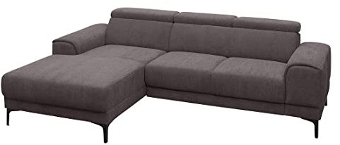 HOMELIV. Root Ecksofa in Anthrazit inkl. Ottomane Links, 246x167x76 cm, praktische Verstellfunktionen, hoher Sitzkomfort in modernem Design