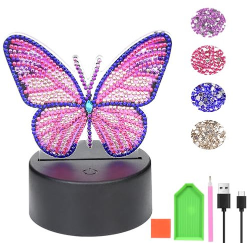 FORMIZON Basteln Mädchen 4 5 6 7 8 9 Jahre, 3D Diamond Painting Kit für Kinder 3–8 Jahre, Kreative Basteln Spielzeug für Geburtstag Kreative Geschenke, Weihnachtsgeschenke (Schmetterling)