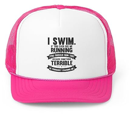 Humorvolle Schwimmer Backstroke Wassersportliebhaber Schwimmen Trucker Caps, Pink, Einheitsgröße