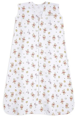 HALO Disney Baby Schlafsack, 100% Baumwolle, tragbare Decke, Swaddle Übergangs-Schlafsack, TOG 0,5, Winnie Rainbows, groß, 12-18 Monate