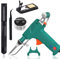 Kit pistola per saldatura elettronica da 60 W, pistola per saldatura automatica con pompa dissaldante, pinzetta, fili di saldatura, supporto per riparazione auto, fai da te (verde-2)