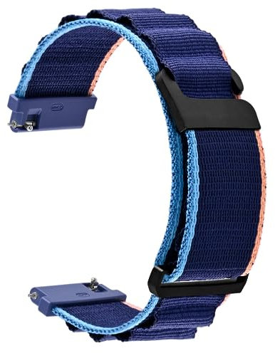 WOCCI 20mm Nylon Uhrenarmband, Verstellbares Sport Armband, Schnalle Schnalle (Navy Blau)