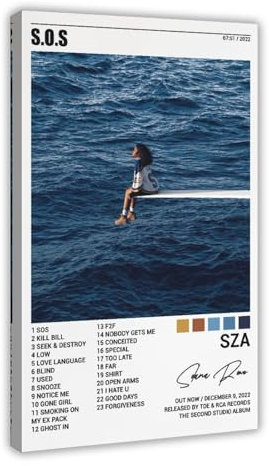 Azizat Sza Poster Sza Sos Album Cover Poster Leinwand Poster Schlafzimmer Dekor Sport Landschaft Büro Zimmer Dekor Geschenk 20 x 30 cm