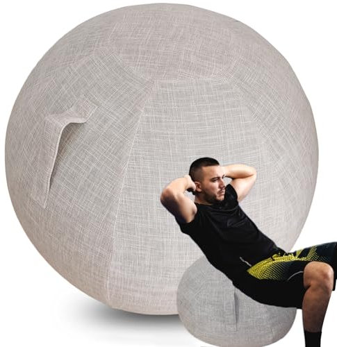 WTZHHK Gymnastikball Fabric Sitting Ball Anwendbar Fitness Ball Chair Gym Ball Sitzball Büro Ergonomisch Stilvoll, Langlebig und Komfortabel 55CM【Keine Bälle enthalten】