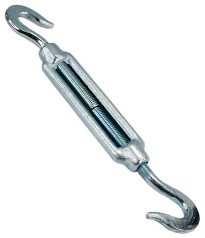 PRIOstahl Spannschloss verstellbarer Spannverschluss Seilspanner Spannschraube Spannhaken Wantenspanner x 1 Stück Ausführung: Haken - Haken Größe: M16 Verbindung für Drahtseile Seile Verzinkt