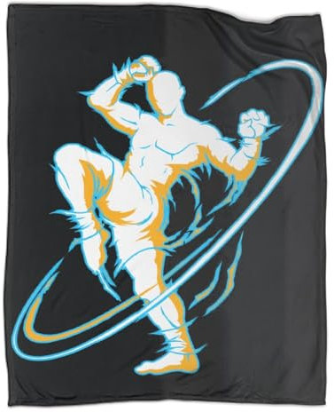 3D-Kickboxen-Decke zum Spielen im Freien, weiche Flanelldecke, warme Überwurfdecke, Ganzjahres-Plüschdecke für Kinder, Mädchen und Jungen, 100 x 130 cm (40 x 50 Zoll)