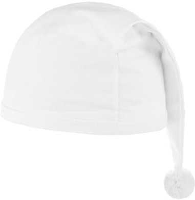 Das Kostümland Schlafmütze für Kinder mit Bommel | Baumwolle - Farbwahl | Schlafwandler Kostüm Party Fasching Geburtstag (Weiß)