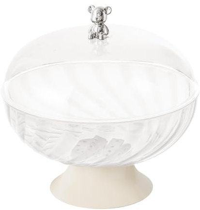 LOVIVER Pedestal Fruit Bowl with Lid - Decorative Round Countertop Bowl for Party Wedding Displaying Fruit, Vegetable, Dessert, Snacks, Bread