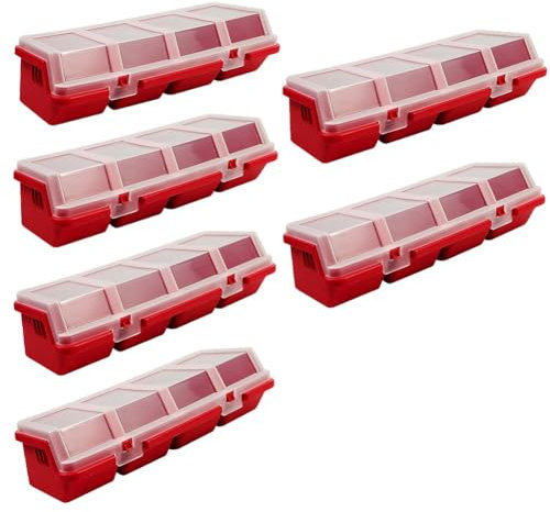 MSCHENZW 6Pcs Screw Organizers Storage Bins with Lids, Plastic Stackable Hardware Organizer Box for Garage Nails Tool Organizing