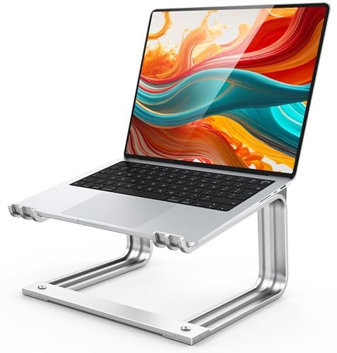 Glangeh Premium Detachable Laptop Stand for Desk - Durable Aluminum Laptop Riser Stands, Ergonomic Portable Computer Stand with Cooling Function, Compatible with MacBook Air, Pro, HP (10-16)