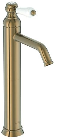 Jacob Delafon - Mitigeur lavabo bec haut Louise - Design Rétro, poignée céramique - Économie d’eau - 17x36,2x5,5 cm - Finition Bronze - E24361-BCN
