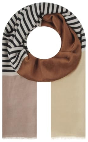 Majea - schmal geschnittenes Damen-Halstuch, dünner Schal, feines Halstuch, sommerlicher Damenschal, Damen Stola (880060) (camel 3)