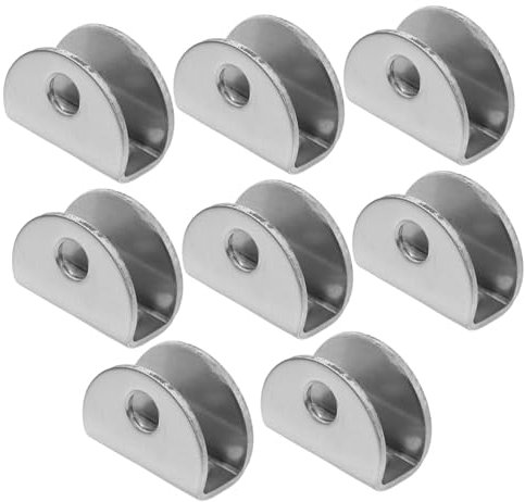 Hoement 8st Cliphalterung Aus Glas Glasregalhalterungen Beschläge Für Duschtüren Spiegelclips Für Rahmenlose Spiegel Spiegelhalterclips Glas Klemme Regalhalterstifte Rostfreier Stahl