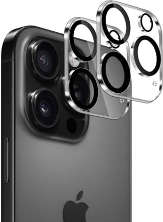 Lutree Protection Caméra pour iPhone 16 Pro/iPhone 16 Pro Max, 2 Pièces 9H Dureté HD Arrière Caméra Verre Trempé, Anti-Rayures Sans Bulle Protecteur D'écran