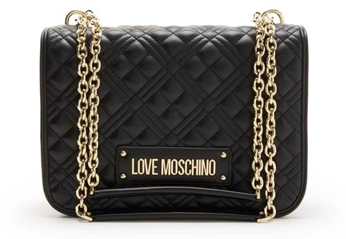 MOSCHINO Women's Love Shoulder / Shoulder Bag Faux Leather Quilted Black B25MO89 JC4000PP0LLA0000