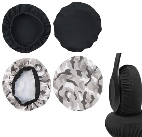 DHWEKU 2 Paires Housse Casque Audio, Ecouteur Hygiene Couvre, Protection Casque Audio, Coussinets Oreillettes De Protection Contre La Saleté pour Écouteurs 90-105 Mm,2 Couleurs
