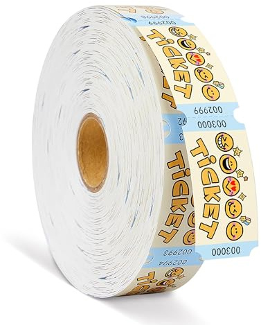 Boletos de rifa de un solo rollo para aula, boletos de rifa de fiesta para eventos, carnavales escolares, recompensa de clase, juegos familiares, arcade, entrada, carnaval de otoño, premios de puerta