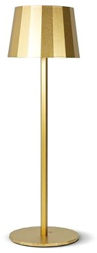 Wilmà Classic Lampada da Tavolo Design Senza Fili Impermeabile IP54 in Alluminio Autonomia 23 Ore, Lampada Dimmerabile Led Senza Fili Ricaricabile con Touch Control, 5200 mAh (Oro)
