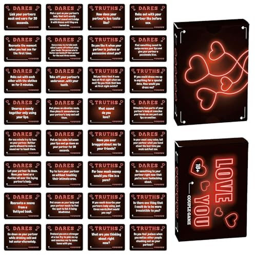 Paarspiel für Erwachsene, lustiges und romantisches Paarspiel für Verabredungen, lustige Fragen und Herausforderungen für romantische Nächte und tiefe Beziehungen, Gesprächskarten für