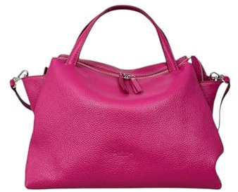 Cheval Firenze Borsa a Mano Algedi, Vera Pelle Made in Italy (Fucsia)