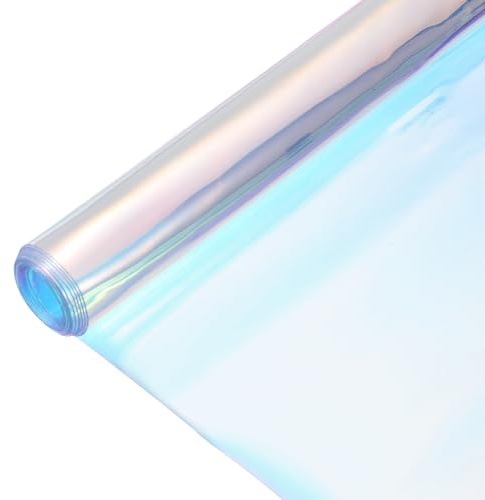 QUARKZMAN PVC-Vinylfolie Holographischer 12x48 Zoll Holographisch Orange | Holographische klare PVC-Vinylfolie PVC-Stoff Wasserdichte Dichroic-Folie für Handtaschen Bögen Ohrringe DIY Handwerk