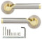XFORT Enterprise Lever on Rose Door Handles, Internal Door Handle Sets, Lever Latch Door Handle, Interior Door Handles for Home & Office – Polished Brass/Satin Chrome Nickel Dual Finish