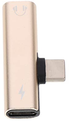 Tofficu Type-c Headphone Adapter and Charging Converter for Smartphones, 3.5mm Audio Jack Adapter Gold Finish, Compatible Usb c Devices for Listening and Charging