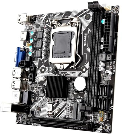 Iyalezirk Placa base Desktop H61 H61ME LGA1155 2 x DDR3 ranura hasta 16 G NVME M.2 WiFi M.2 PCI-E16X ITX placa base ordenador H61-ME