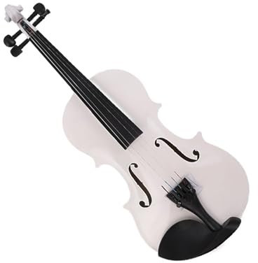 Violine für Anfänger, Vollholz, poliert, für Anfänger, Erwachsene, Farbe 4/4, Weiß