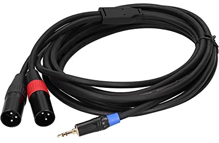 XUXHOU Dual 2 Xlr Männlich Bis 3,5 Mm Stereo -Steckanschluss -Adapterkabel für Stromverstärker und Mixer Schnittstelle mit Goldenem Punkt Plug and Play (#3)