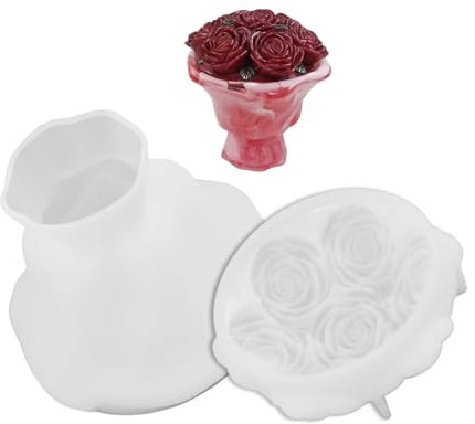 Stampo in resina epossidica a forma di fiore 3D per bouquet 3D, per scatole portaoggetti fatte a mano e decorative