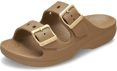 Crocs, Damen Saturday Metallic Buckle Sandal W, Sepia, 38 EU Frauen