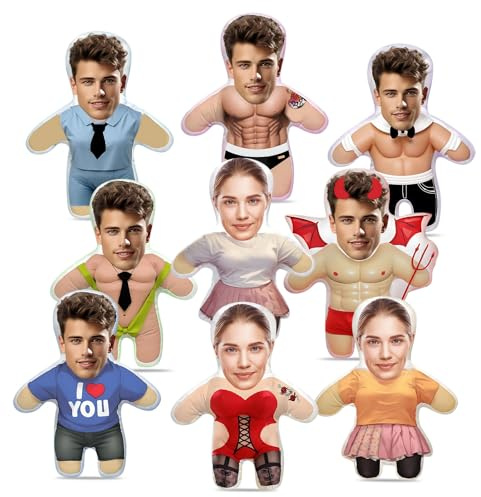 Kissen mit eigenem Foto Personalisiertes Lustiges Fotogeschenk mit eigenem Gesicht Bedruckt Body Körper Foto-Kissen zum Geburtstag Vatertag Fotokissen Größe Zum Geburtstag, Jahrestag Motiv Lustig Doll