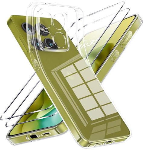 Viojrlra Funda para Motorola Moto G86 5G / G86 Power 5G con 2 Piezas Cristal Templado Protector, Carcasa Transparente Suave TPU Silicona Case, Antigolpes Antiarañazos Funda para Motorola Moto G86 5G
