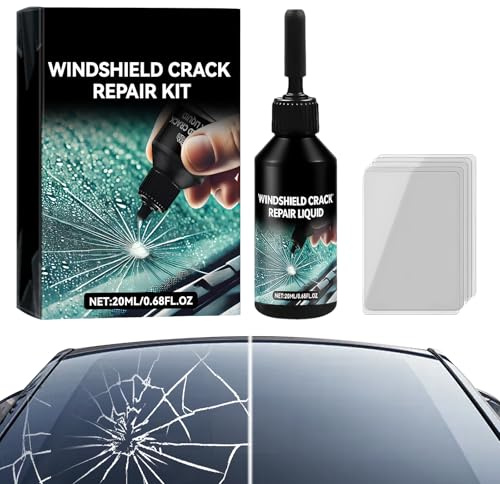 Windshield Crack Repair Kit, 2026 Upgrade Glass Scratch Remover, DIY Glass Cracked Repair Kits for Fix Auto Windscreen Glass Cracks/Scratch/Chips/Nicks/Half-Moon/Star-Shaped/Bulls-Eye (1Pcs)