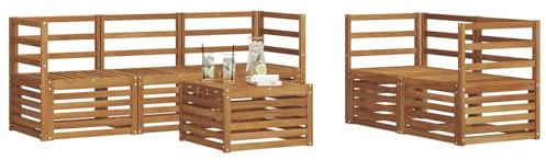vidaXL Sofagarnituren Massivholz Akazie, Moderne Gartenmöbel, strapazierfähiges Outdoor-Sofa, Lounge-Set für die Terrasse, bequemes Sitzen draußen