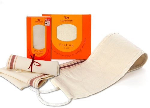 Carenesse Set Körperpeeling & Rückenpeeling I Peelinghandschuh Körper Ökotest GUT & Peelinggurt Rücken I Hamam Peeling natürlich & effektiv I Body Scrub exfoliating I Ohne Chemie & Plastik