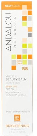 Pack of 4 x Andalou Naturals Beauty Balm Sheer Tint with SPF 30 Brightening - 2 oz